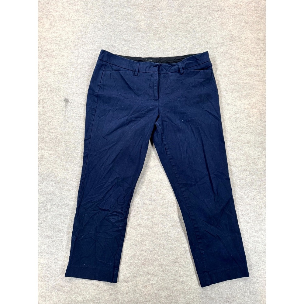 Worthington Ankle Dress Pants Womens 10 Petite Blue Cotton Stretch Flat Front